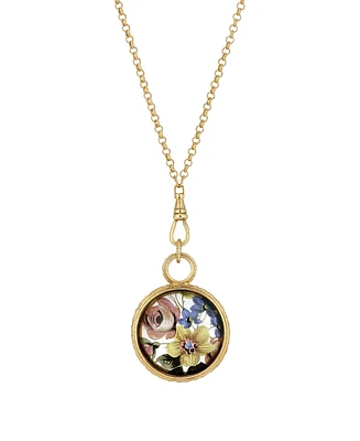 2028 Round Floral Antique Necklace