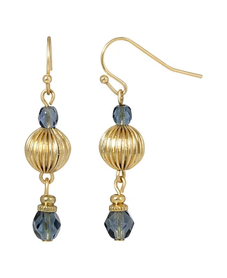 2028 Bead Wire Drop Earrings