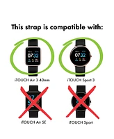 iTouch Air 3 40mm/Sport 3/Sport 4 Extra Interchangeable Strap: Black Silicone