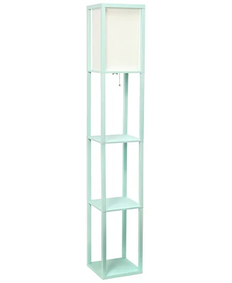 Lalia Home Column Shelf Floor Lamp with Linen Shade