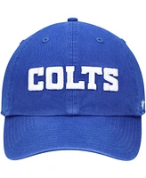 Men's Royal Indianapolis Colts Clean Up Script Adjustable Hat