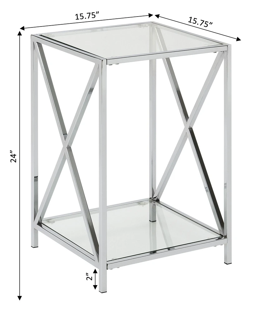 Oxford Chrome End Table with Shelf