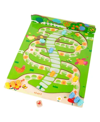 Small Foot Wooden Toys 2 in 1 Ludo and Snakes and Ladders Game Caterpillars