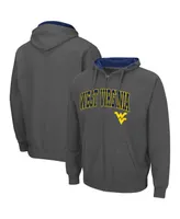 Men's Colosseum West Virginia Mountaineers Arch and Logo 3.0 Full-Zip Hoodie