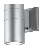 Duo 2-Light Modern Midcentury Cylinder Outdoor Integrated Led Sconce with Uplight