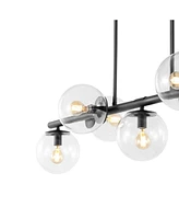 Luca Parisian 7-Light Modern Glam Iron Globe Linear Led Pendant