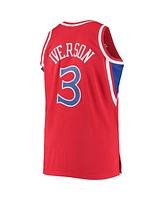 Men's Allen Iverson Red Philadelphia 76ers Big and Tall Hardwood Classics Swingman Player Jersey