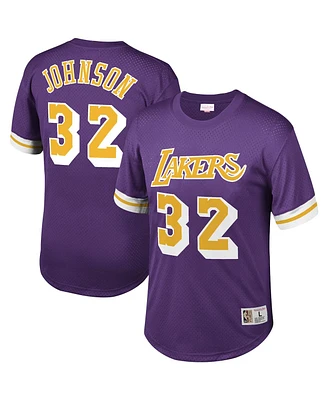 Men's Magic Johnson Purple Los Angeles Lakers Mesh T-shirt