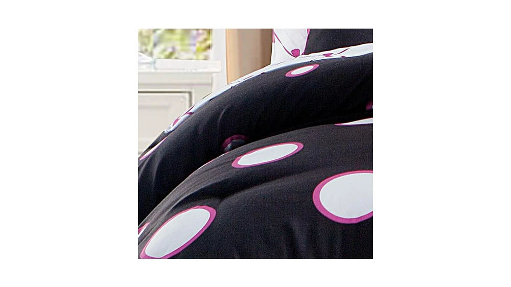 Vcny Home Sophie Polka Dot Bed in a Bag 10 Piece Comforter Set, Full