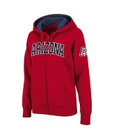 Women's Stadium Athletic Cardinal Arizona Wildcats Arched Name Full-Zip Hoodie