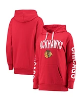 Women's Red Chicago Blackhawks Extra Inning Pullover Hoodie