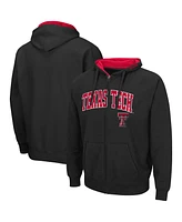 Men's Colosseum Black Texas Tech Red Raiders Arch and Logo 3.0 Full-Zip Hoodie