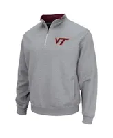 Men's Colosseum Heathered Gray Virginia Tech Hokies Tortugas Team Logo Quarter-Zip Jacket
