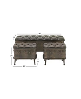 Metal Retro Storage Bench, Set of 3