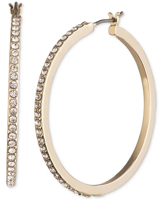 Karl Lagerfeld Paris Medium Pave Hoop Earrings, 1.22"