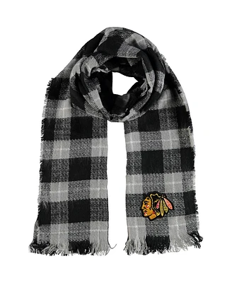 Women's Little Earth Chicago Blackhawks Plaid Blanket Scarf