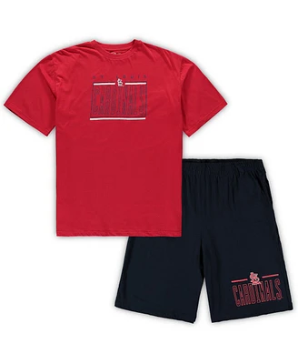 Men's Concepts Sport Red, Navy St. Louis Cardinals Big and Tall T-shirt and Shorts Sleep Set