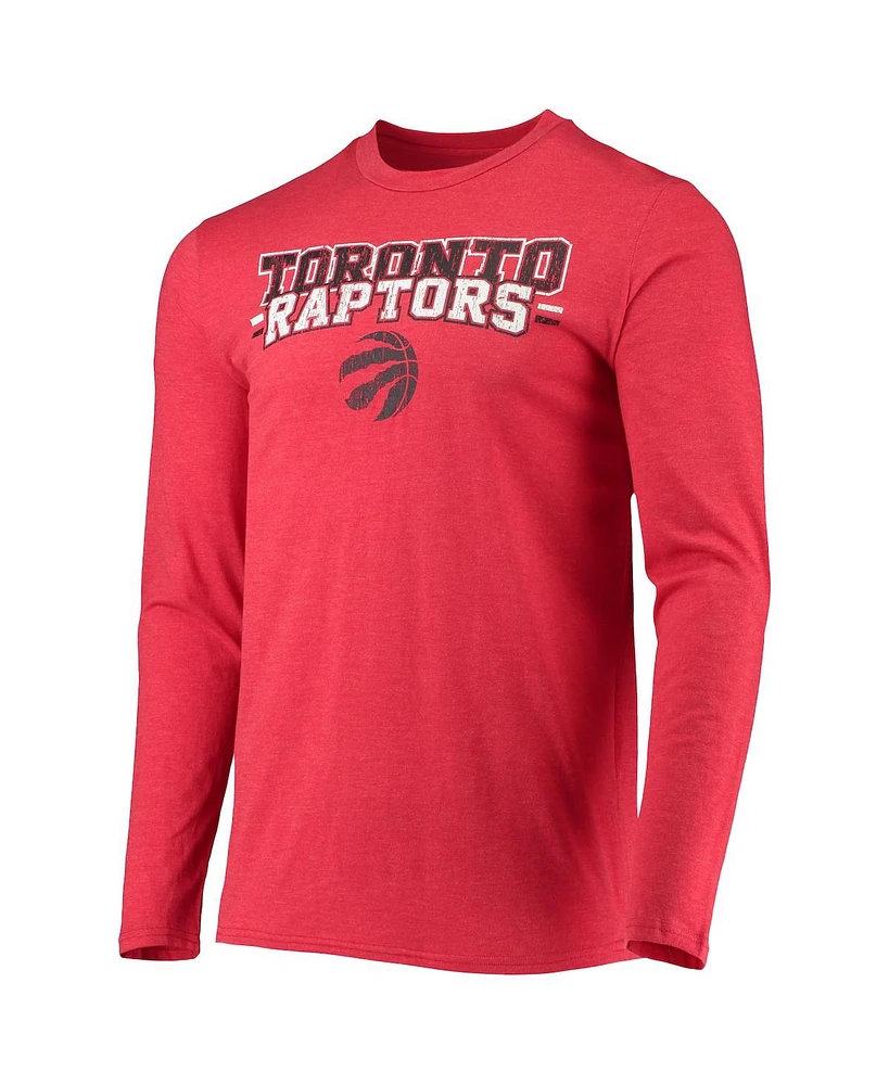 Men's Concepts Sport Black, Red Toronto Raptors Long Sleeve T-shirt and Pants Sleep Set