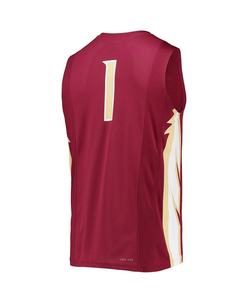 Men's Nike #1 Garnet Florida State Seminoles Team Replica Basketball Jersey