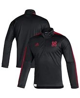 Men's adidas Black Nebraska Huskers 2021 Sideline Quarter-Zip Jacket