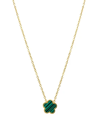 Adornia Green Mother Of Pearl Clover Necklace