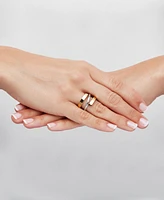 Crisscross Open Style Statement Ring 10k Two-Tone Gold