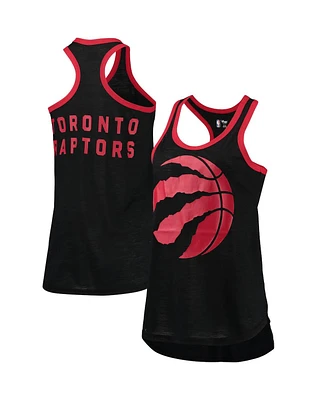 Women's G-iii Sports by Carl Banks Black Toronto Raptors Showdown Scoop-Neck Racerback Tank Top