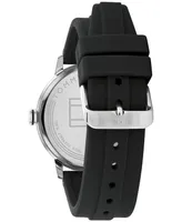 Tommy Hilfiger Men's Black Silicone Strap Watch 46mm, Created for Macy's