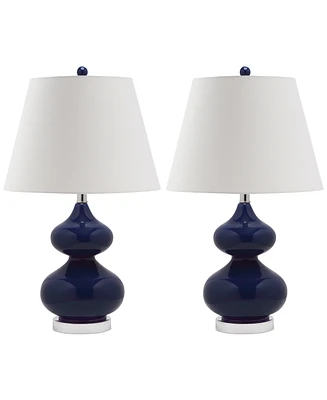 Safavieh Set of 2 Eva Double Gourd Glass Table Lamps