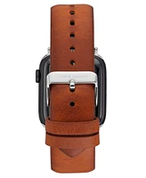 Vince Camuto Men's Honey Brown Smooth Leather Band Compatible with 42/44/45/Ultra/Ultra 2 Apple Watch