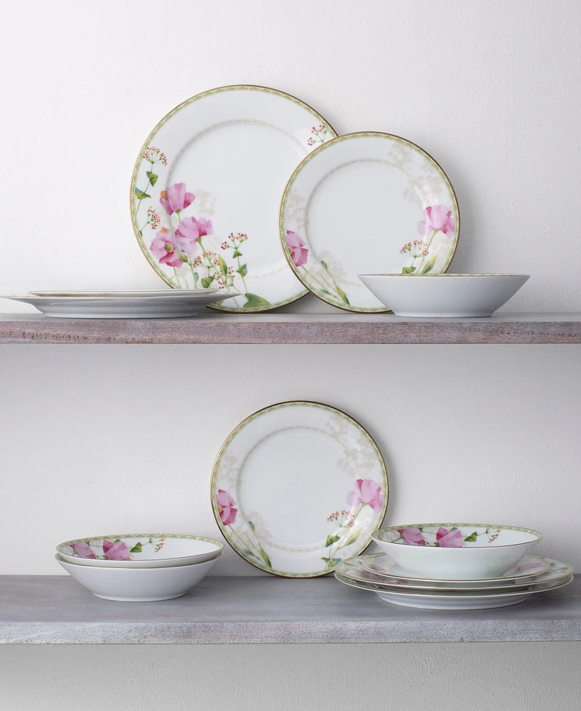 Noritake Poppy Place 12 Oz Soup Bowls 4 Piece Set, 7.5"