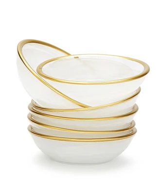 Alabaster Dip Bowls with Rim, Set of 6