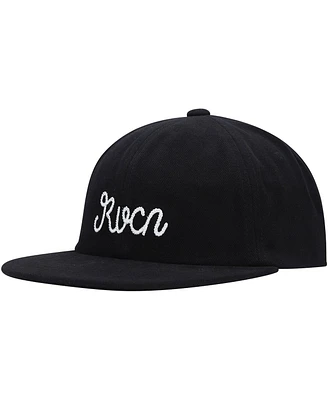 Men's Rvca Black Evan Mock Sorry Snapback Hat