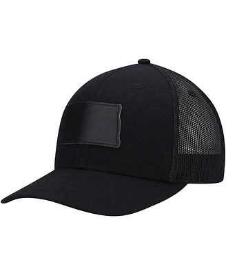 Men's Local Crowns North Dakota Blackout State Patch Trucker Snapback Hat