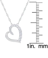 Lab-Grown White Sapphire Heart 18" Pendant Necklace (5/8 ct. t.w.) in Sterling Silver