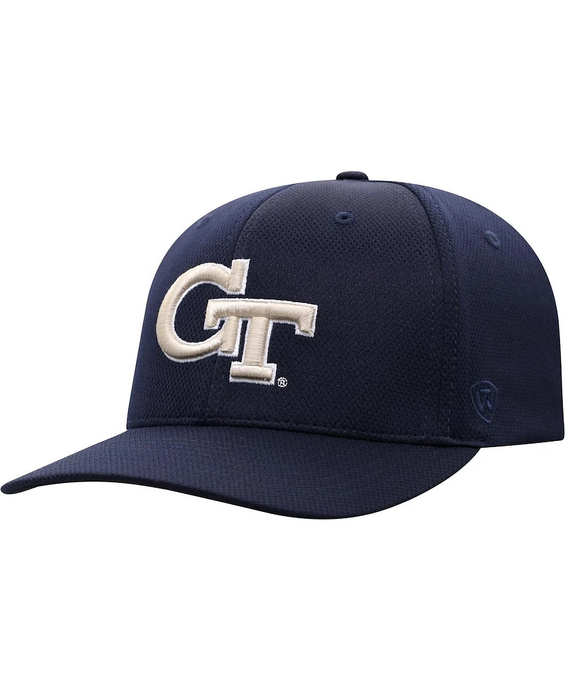 Men's Top of The World Navy Georgia Tech Yellow Jackets Reflex Logo Flex Hat