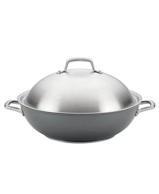 Anolon Accolade Forged Hard-Anodized Nonstick Wok with Lid, 13.5-Inch, Moonstone