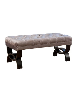Hilton Contemporary Button-Tufted Ottoman Bench