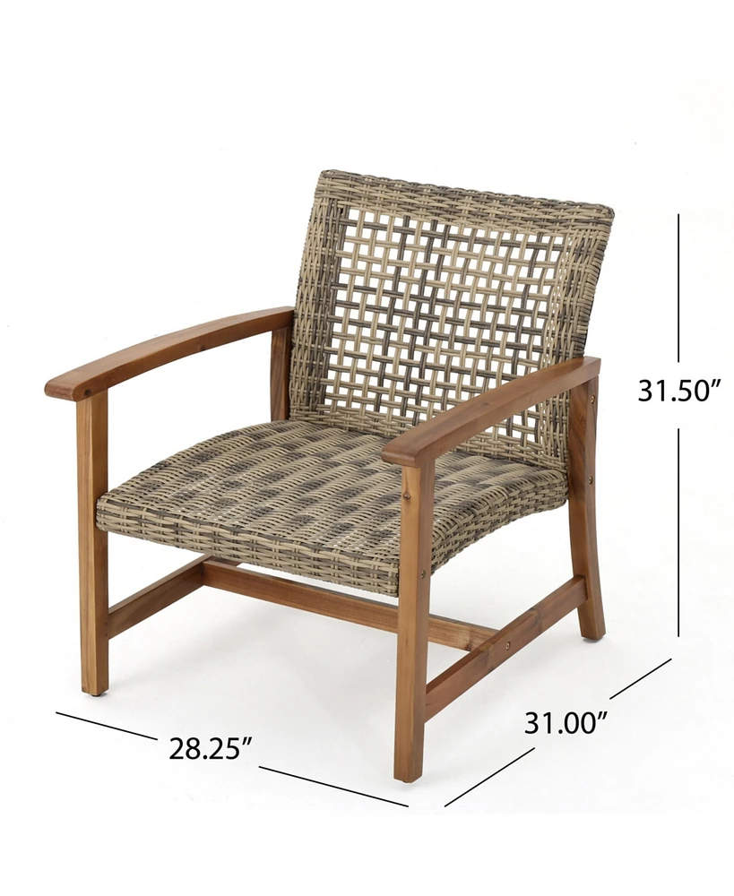 Hampton Outdoor Wicker Club Chairs and Side Table Set
