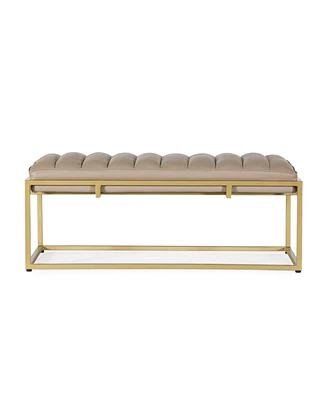 Riebe Contemporary Handmade Channel Stitch Ottoman Bench