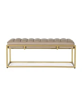 Riebe Contemporary Handmade Channel Stitch Ottoman Bench