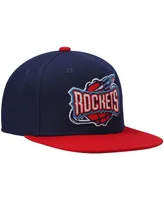 Men's Mitchell & Ness Navy and Red Houston Rockets Hardwood Classics Team Two-Tone 2.0 Snapback Hat