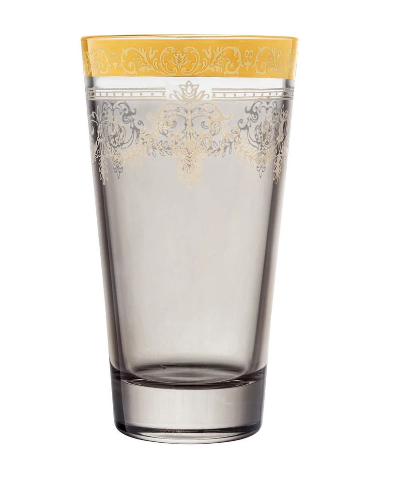 Lorren Home Trends Highball 6 Piece Gold Band Glass Set