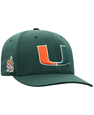 Men's Top Of The World Green Miami Hurricanes Reflex Logo Flex Hat