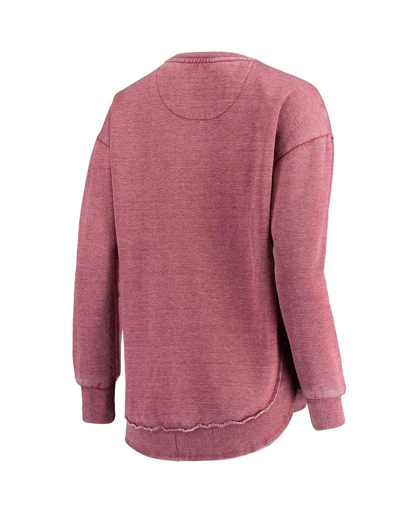 Women's Pressbox Cardinal Iowa State Cyclones Vintage-Like Wash Pullover Sweatshirt