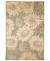 Liora Manne' Carmel Sunflower Field 6'6" x 9'3" Outdoor Area Rug