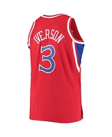 Men's Mitchell & Ness Allen Iverson Red Philadelphia 76ers Big and Tall Hardwood Classics Swingman Player Jersey