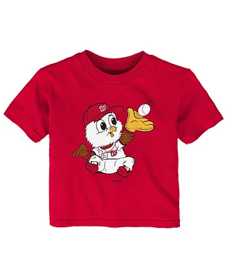 Boys and Girls Infant Red Washington Nationals Baby Mascot T-shirt