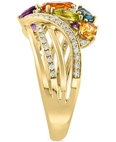 Effy Multi-Gemstone (1-3/4 ct.t.w.) & Diamond (1/4 ct. t.w.) Cluster Statement Ring in 14k Gold