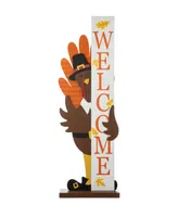 Glitzhome Thanksgiving Wooden Turkey Welcome Porch Decor, 36"